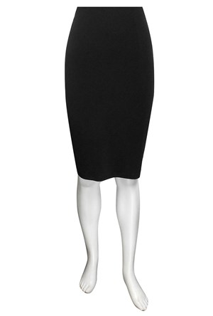 BLACK - Polly knee length soft knit skirt